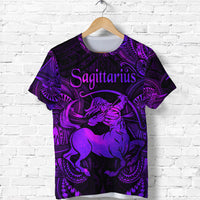 Custom Sagittarius Zodiac Polynesian T Shirt Unique Style Purple LT8 - Polynesian Pride