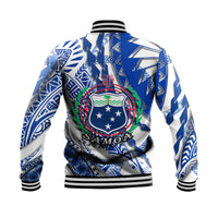 Samoa Baseball Jacket Artsy Style - White LT9 - Polynesian Pride