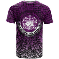 Samoa T Shirt Circle Pattern Purple - Polynesian Pride