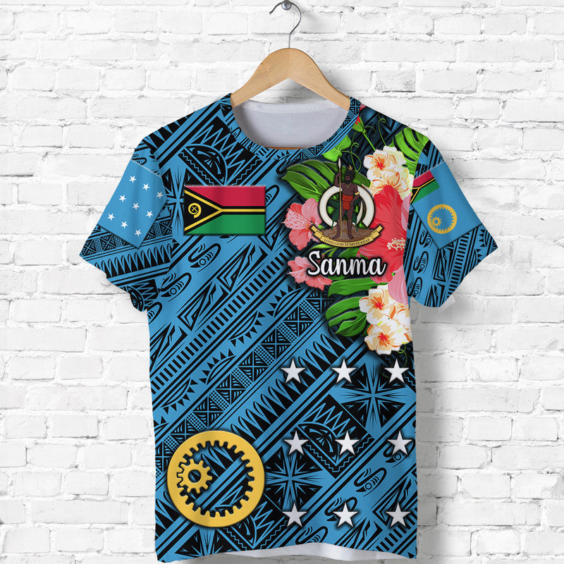 Vanuatu Sanma T Shirt Independence Be Proud LT8 Blue - Polynesian Pride