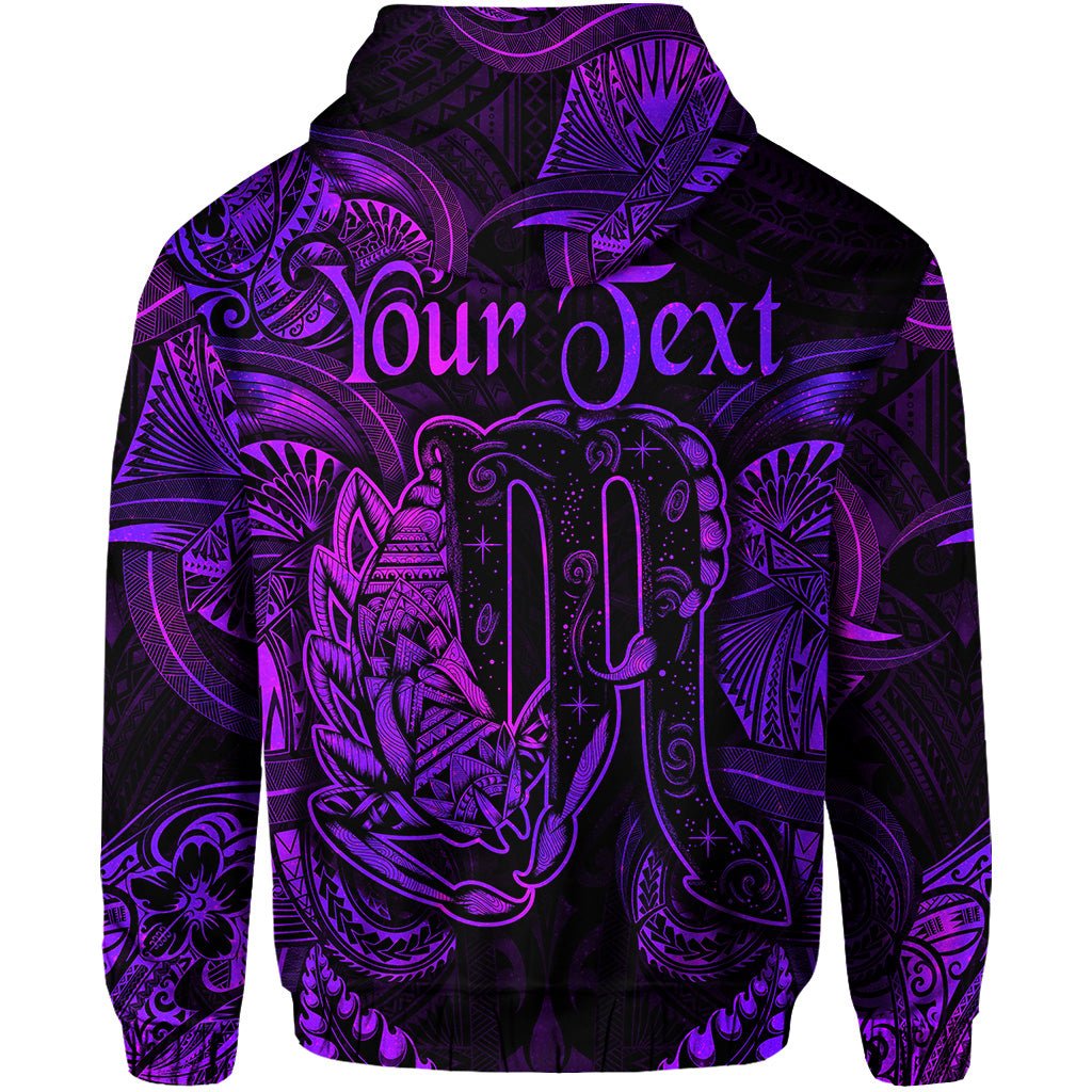 Custom Scorpio Zodiac Polynesian Zip Hoodie Unique Style Purple LT8 - Polynesian Pride