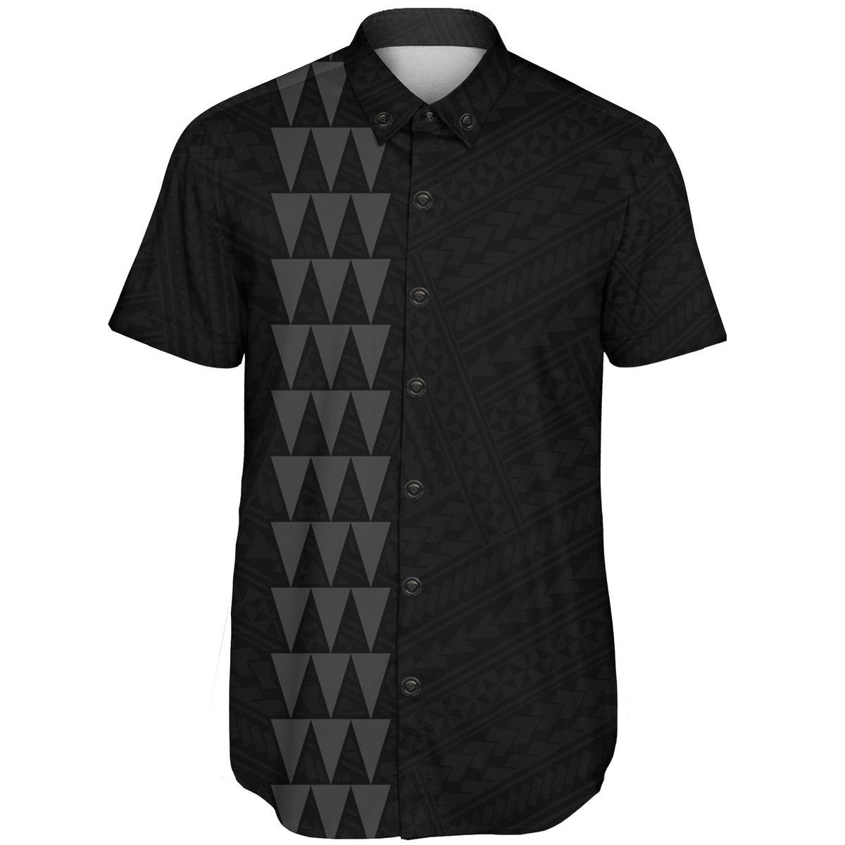 Hawaii Kakau Polynesian Three Turtles Map Short Sleeve Shirt - Grey - Polynesian Pride