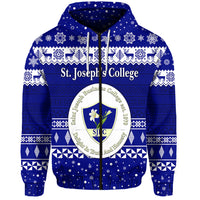 Custom St. Josephs College Christmas Zip Hoodie Simple Style LT8 - Polynesian Pride