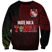 Personalised Aussie Wallabies Mix Mate Maa Tonga Sweatshirt Ver 01 LT7 Unisex Black - Polynesian Pride
