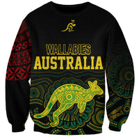 Personalised Aussie Wallabies Mix Mate Maa Tonga Sweatshirt Ver 02 LT7 Unisex Black - Polynesian Pride