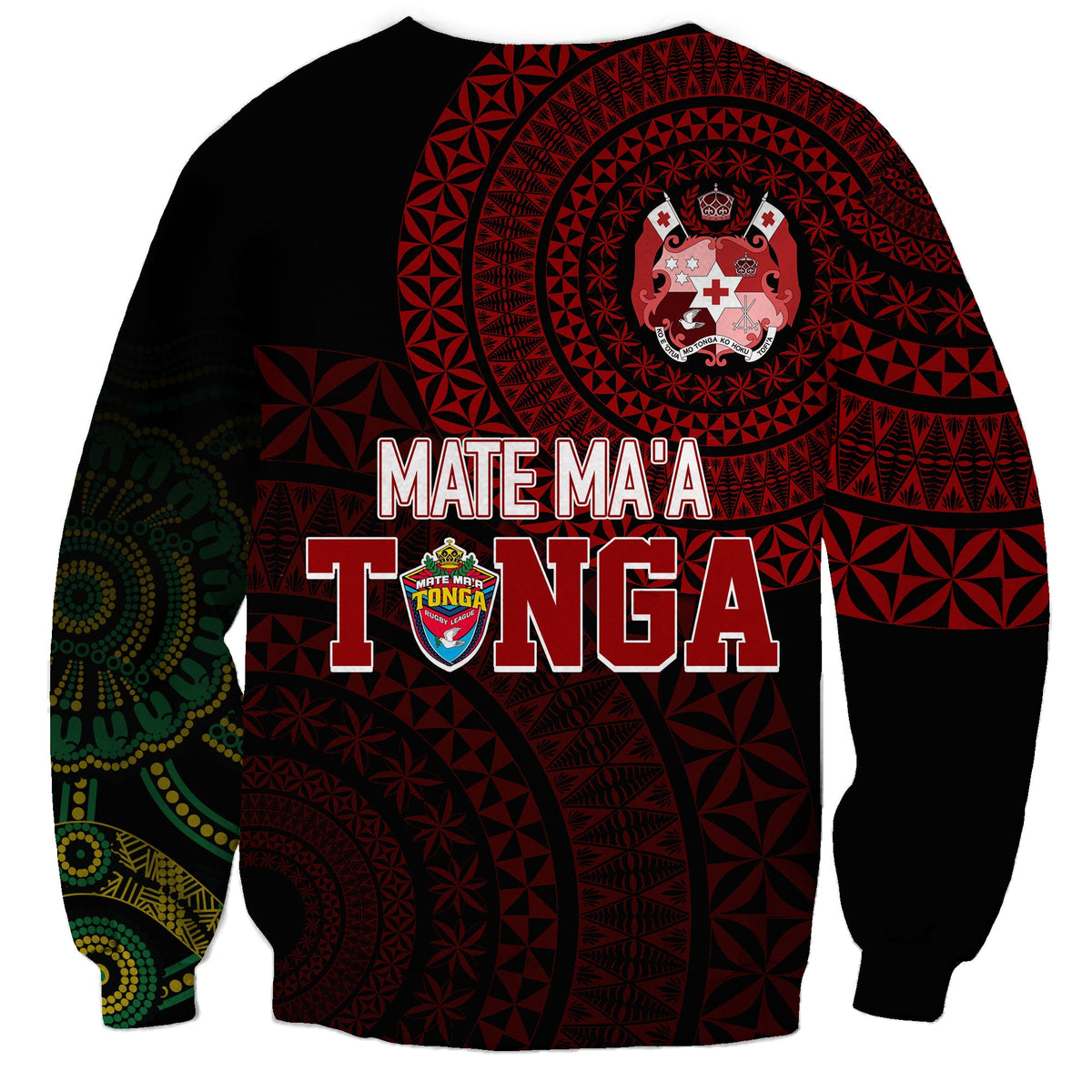Personalised Aussie Wallabies Mix Mate Maa Tonga Sweatshirt Ver 02 LT7 - Polynesian Pride