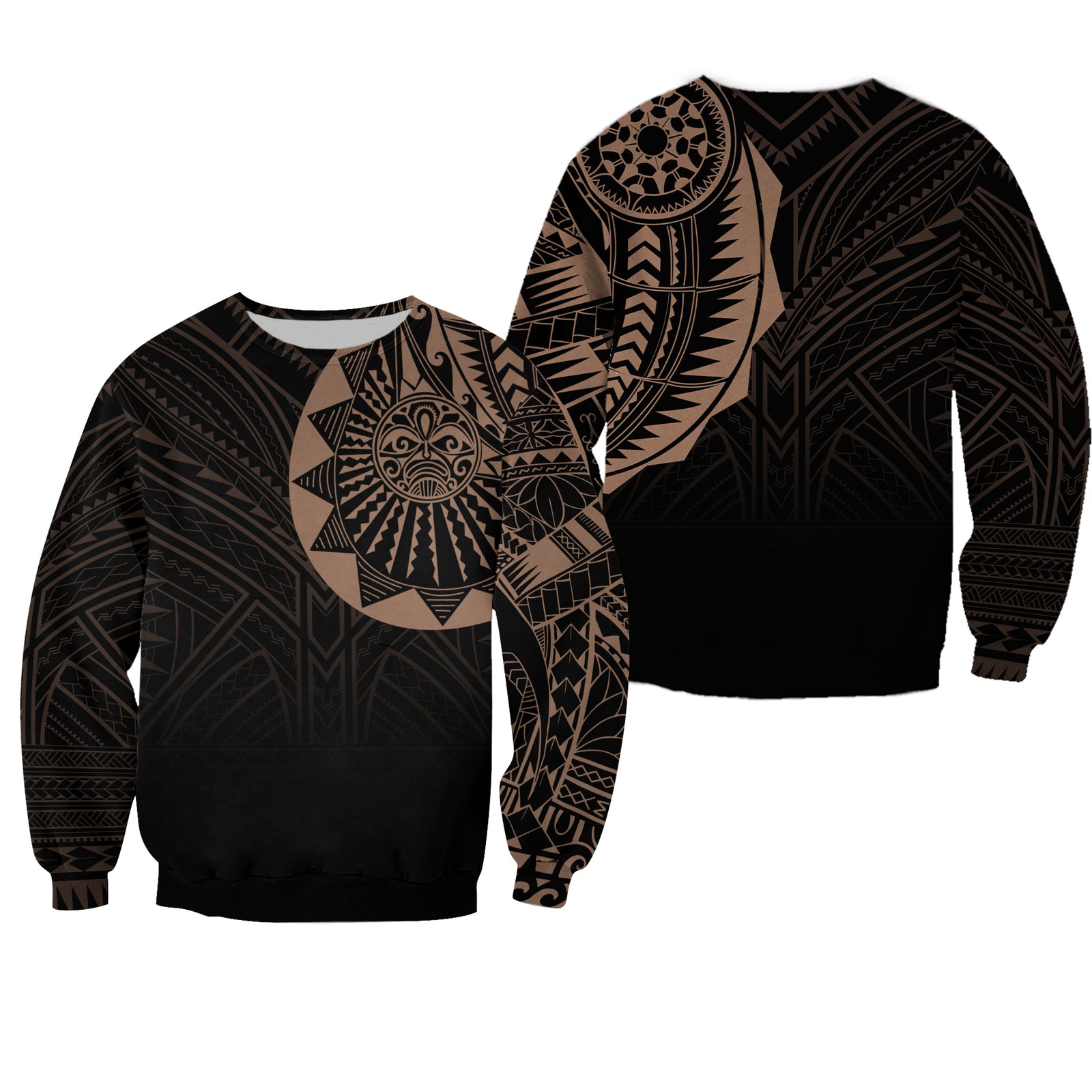Polynesian Full Sleeve Tattoo Sweatshirt Blush Color LT7 Unisex Black - Polynesian Pride