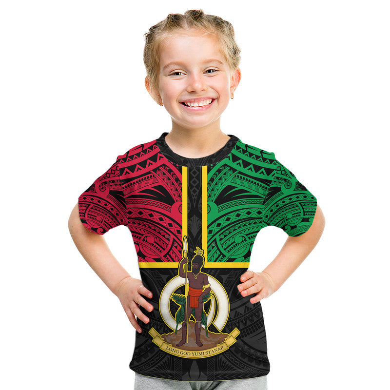 Vanuatu T Shirt Tribal Vanuatu Coat of Arms Flag Style LT9 - Polynesian Pride