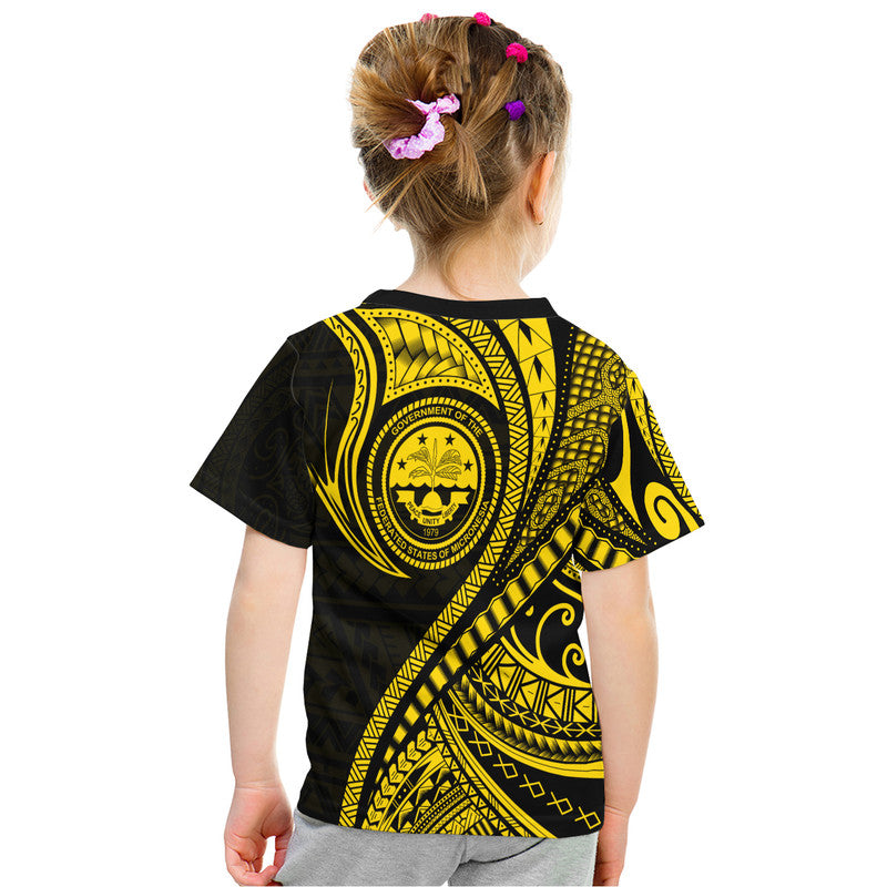 Federated States of Micronesia Independence Day T Shirt Gold Polynesian Wave Style LT9 - Polynesian Pride