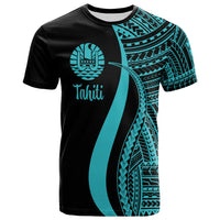 Tahiti T Shirt Turquoise Polynesian Tentacle Tribal Pattern Unisex Turquoise - Polynesian Pride