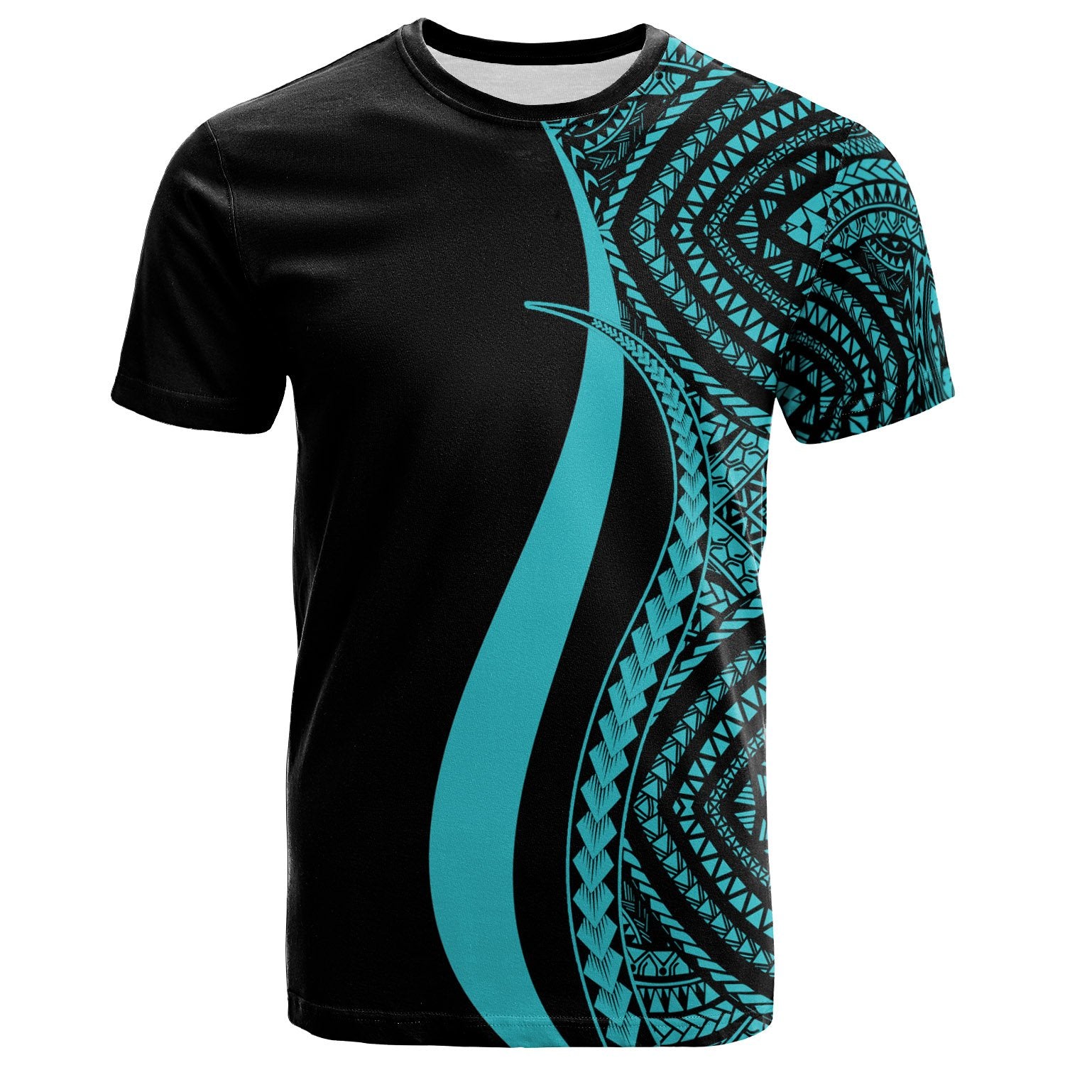 Micronesia T Shirt Turquoise Micronesian Tentacle Tribal Pattern Unisex TURQUOISE - Polynesian Pride