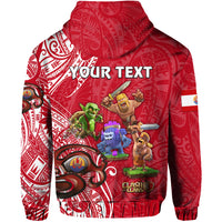Custom Tahiti Eimeo Teahamai PC Hoodie Team Varua Ino Red LT8 - Polynesian Pride
