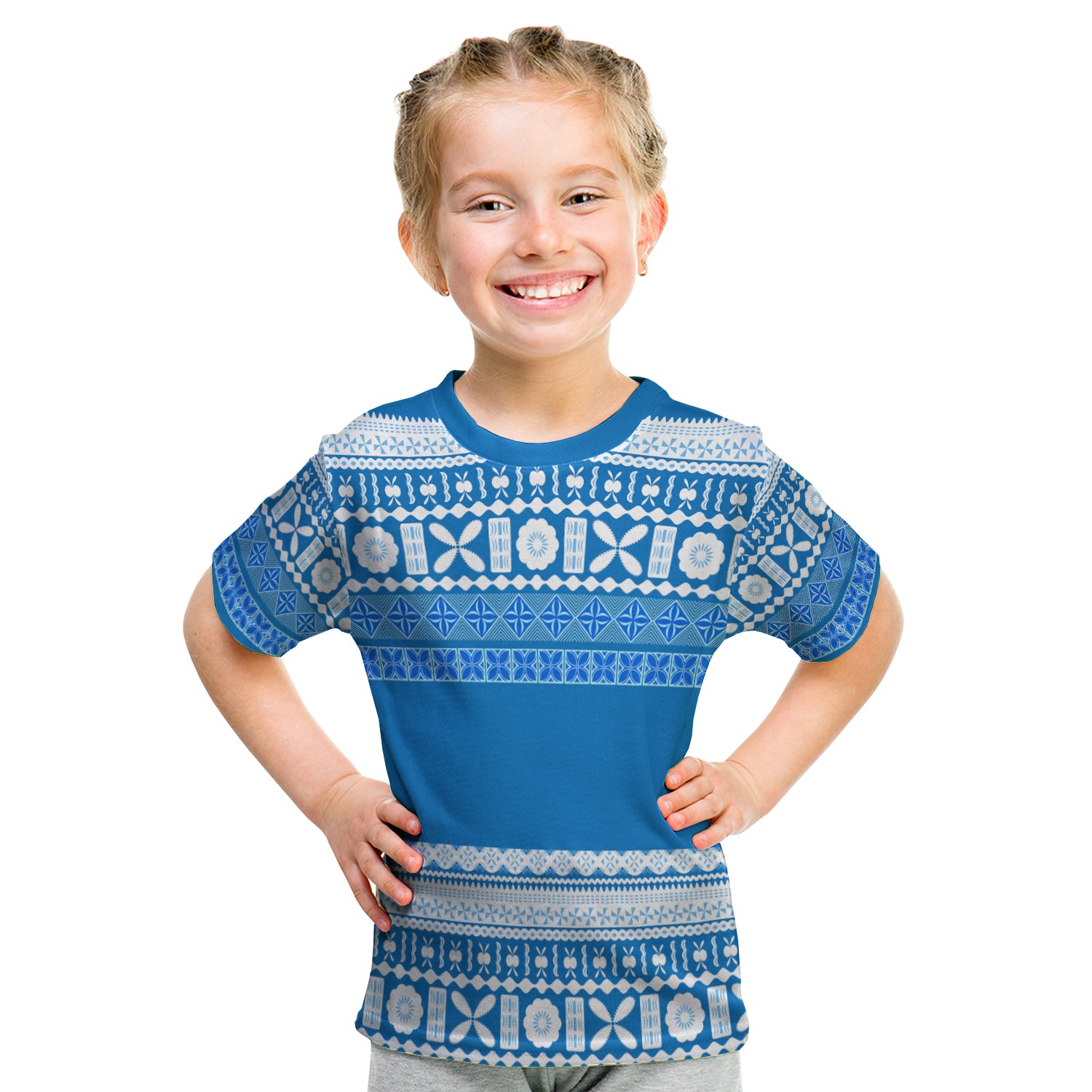 Bula Fiji T Shirt Kid Tapa Pattern LT13 - Polynesian Pride