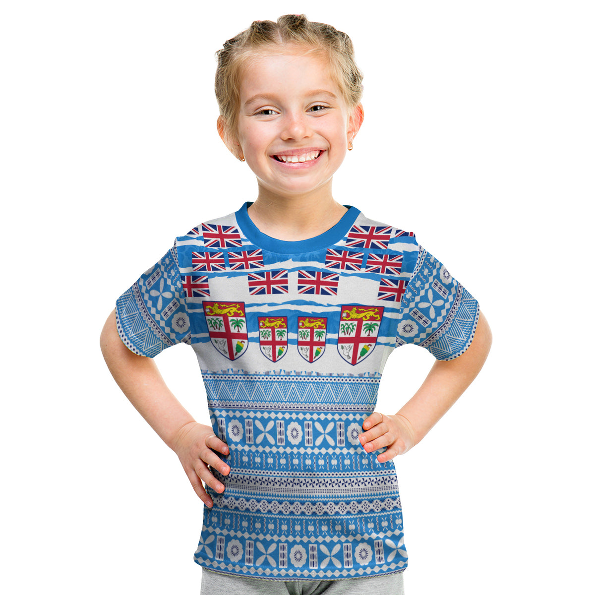 (Custom Personalised) Fiji Polynesian T Shirt Kid Fijian Tropical Flowers LT13 - Polynesian Pride