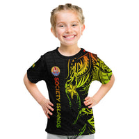 Society Islands T Shirt Kid Mix Pattern Leeward Islands French Polynesia LT13 Youth XL Size14 - Polynesian Pride