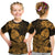 Guam Polynesian T Shirt KID Tropical Flowers - Tan LT8 - Polynesian Pride