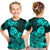 Guam Polynesian T Shirt KID Tropical Flowers - Turquoise LT8 - Polynesian Pride