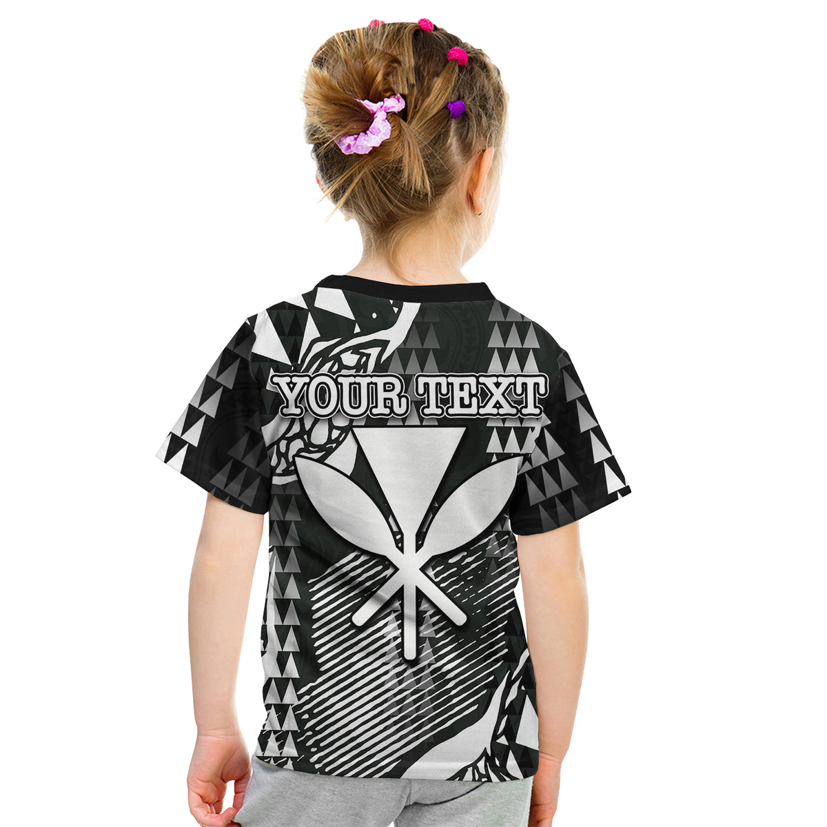 (Custom Personalised) Hawaii Kanaka Map T Shirt Kid White Style LT6 - Polynesian Pride