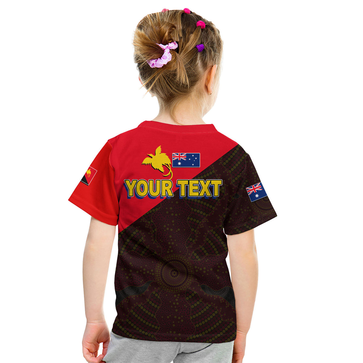 (Custom Personalised) Papua New Guinea And Australia T Shirt KID LT6 - Polynesian Pride