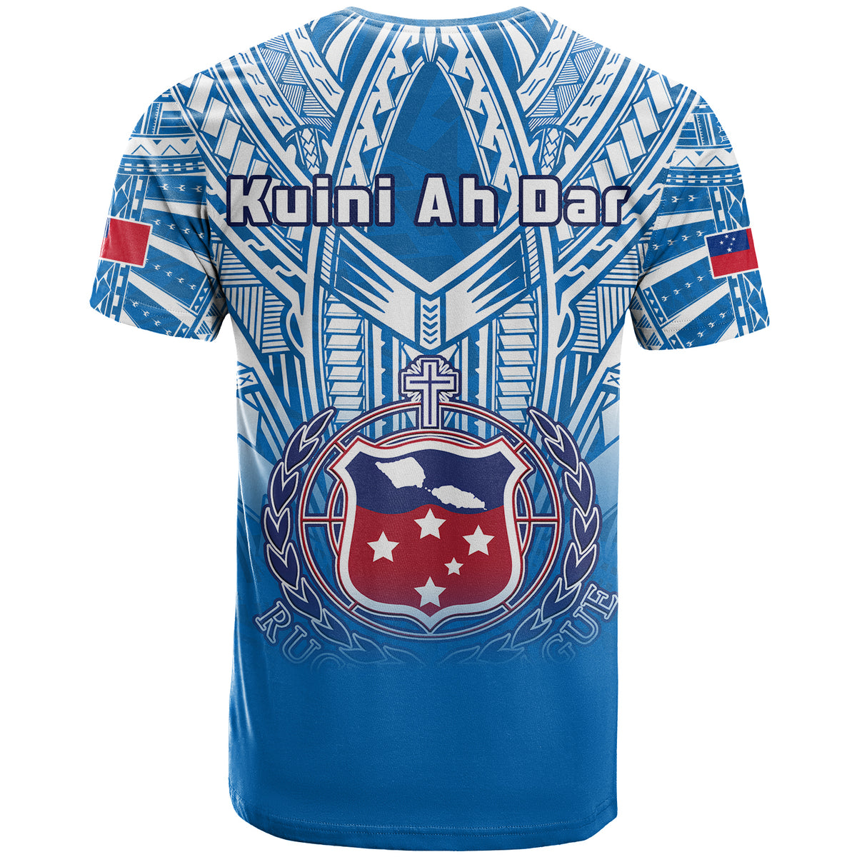 (Kuini Dar) Samoa Rugby T Shirt Toa Samoa Polynesian Pacific Blue Version LT14 - Polynesian Pride