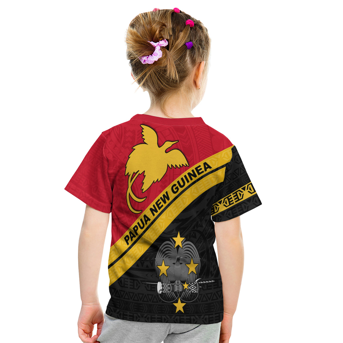 (Custom Personalised) Papua New Guinea Rugby T Shirt Kid The Kumuls PNG LT13 - Polynesian Pride