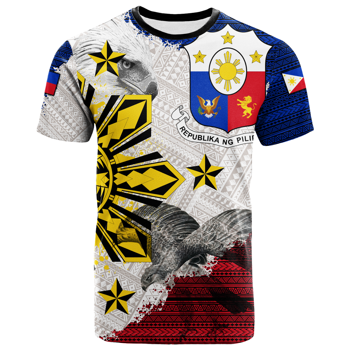 Philippines Filipino Tribal Eagle T Shirt LT2 WHITE - Polynesian Pride