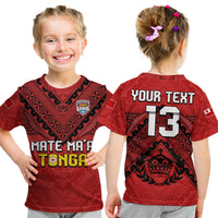 (Custom Text and Number) Tonga Rugby MMT T Shirt Ngatu Mate Maa Tonga Simple LT13 - Polynesian Pride