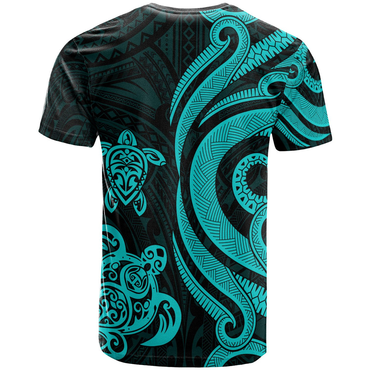 Tonga Polynesian T Shirt Turquoise Tentacle Turtle - Polynesian Pride