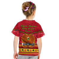 Papua New Guinea Christmas T Shirt KID Bird Of Paradise Bikpela Hamamas Blong Dispela Krismas LT14 - Polynesian Pride