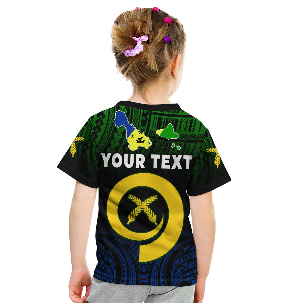 (Custom Personalised) Malampa Province T Shirt KID Native Canoe Mix Vanuatu Pig Tusk Black Version LT14 - Polynesian Pride