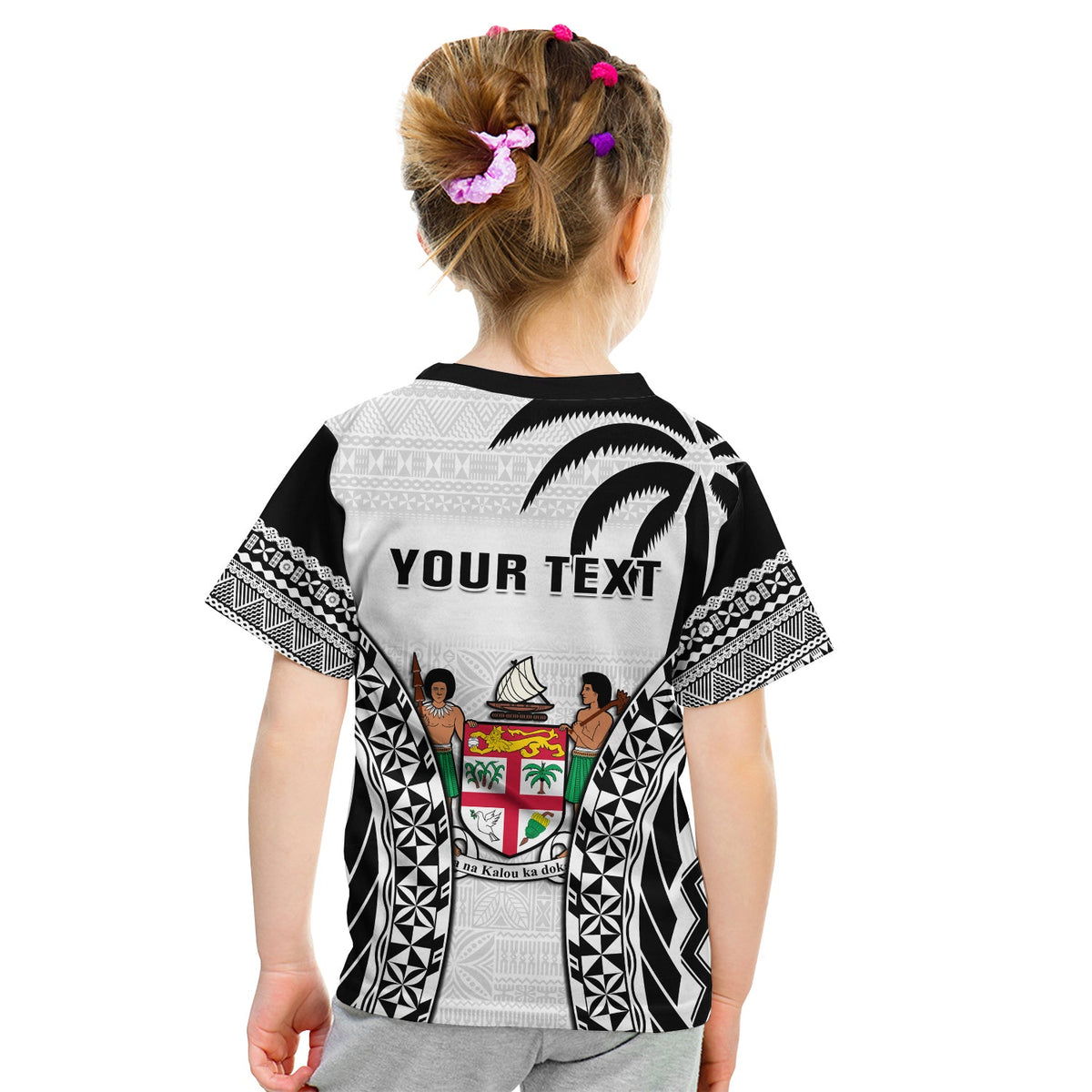 Custom Fiji University T Shirt National Fijian Tapa Pattern White LT14 - Polynesian Pride