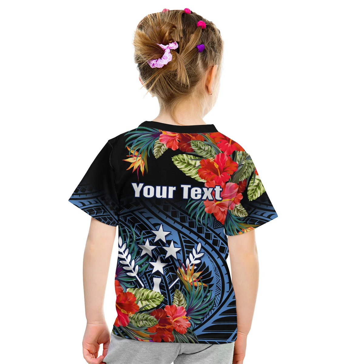 Custom Kosrae State T Shirt FSM Hibiscus Flowers Mix Polynesian LT14 - Polynesian Pride