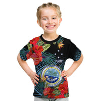 Federated States of Micronesia T Shirt KID Hibiscus Flowers FSM Seal Polynesian LT14 Youth XL Size14 - Polynesian Pride