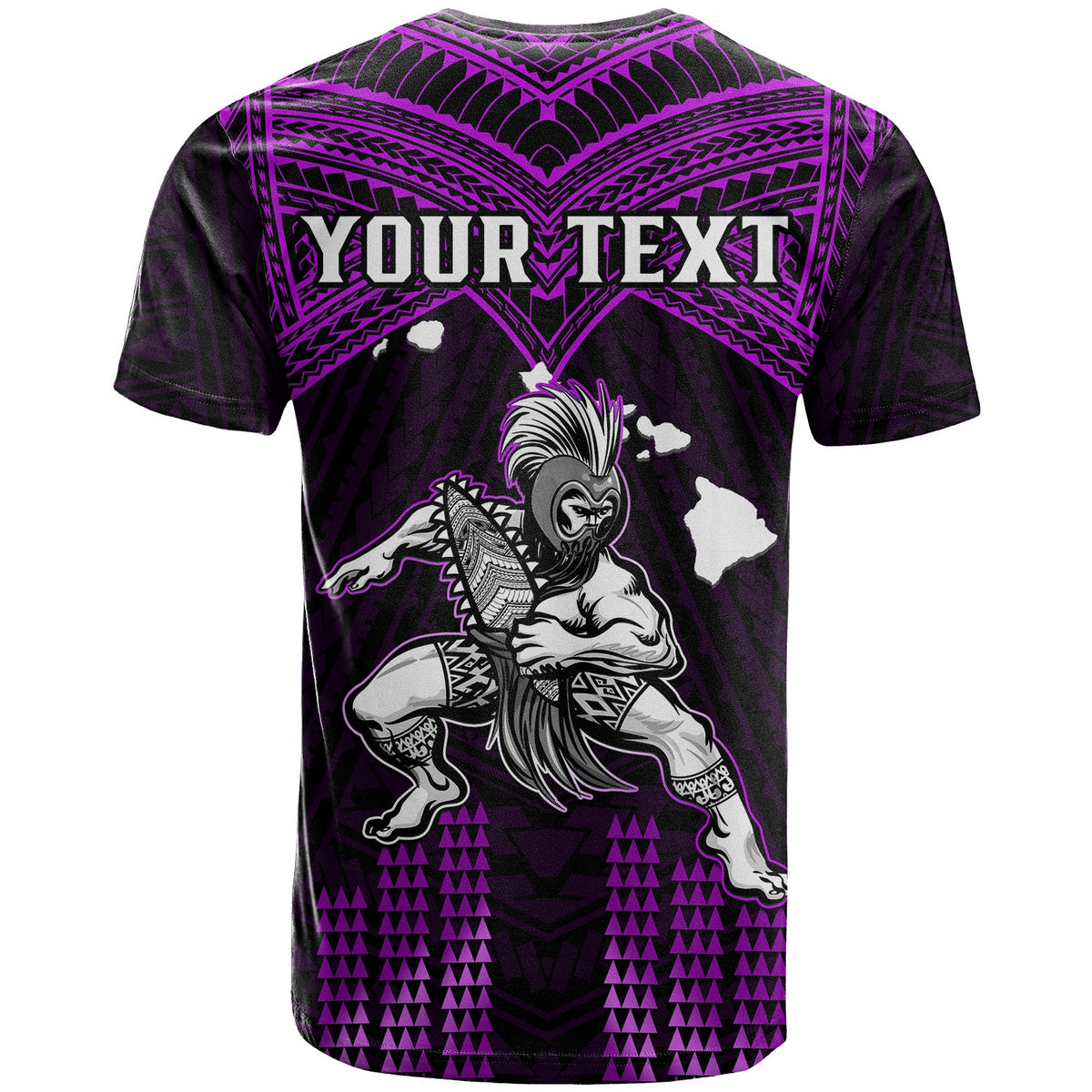 Custom Hawaii T Shirt Hawaiian Warrior With Weapon Polynesian Ver.04 LT14 - Polynesian Pride