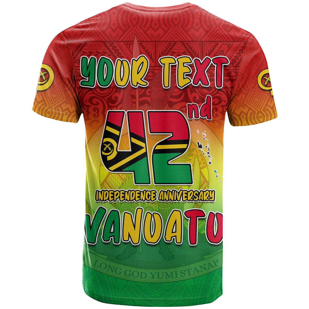 Custom Vanuatu Independence Day T Shirt 42nd Anniversary Yumi Yumi Yumi LT13 - Polynesian Pride
