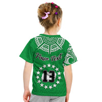 (Custom Text and Number) Rarotonga Cook Islands T Shirt Turtle and Map Style Green LT13 - Polynesian Pride