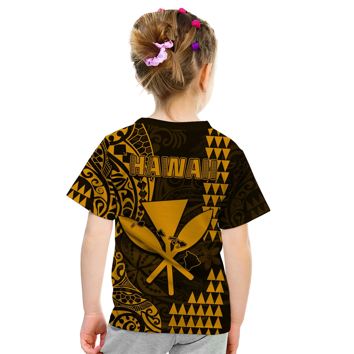 Hawaii Day Kakau T Shirt Proud To Be Hawaiian Gold King Kamehameha and Kanaka Maoli LT13 - Polynesian Pride