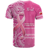 Custom Tonga Breast Cancer T Shirt Tongan Ngatu Pattern No One Fights Alone LT14 - Polynesian Pride