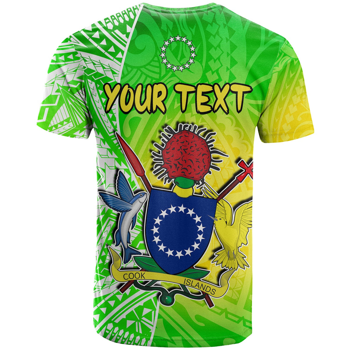 Custom Happy Mangaia Gospel Day T Shirt Cook Islands Coat of Arms Polynesian Pattern LT14 - Polynesian Pride