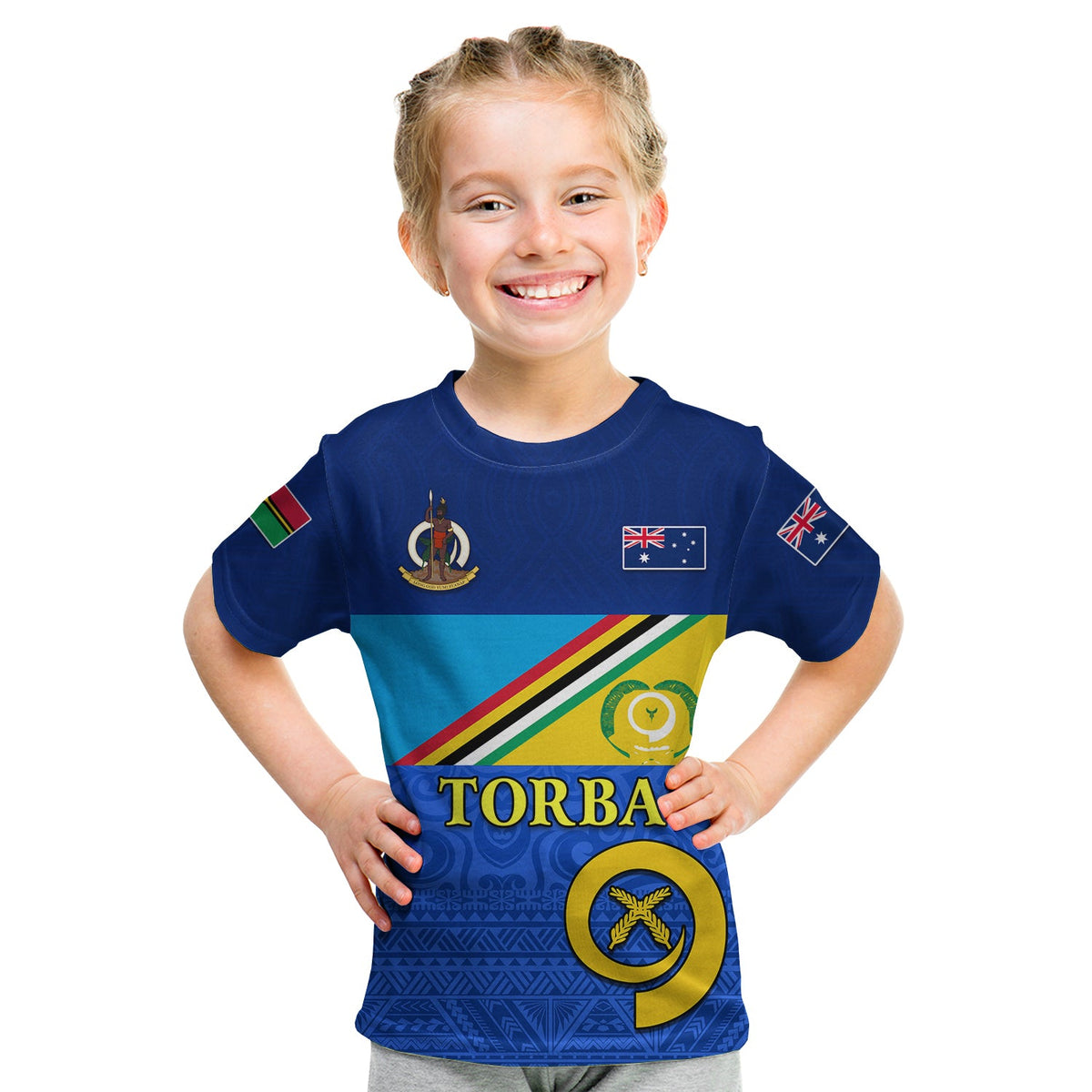 Custom Torba Vanuatu Province T Shirt Mix Australia Flag LT13 - Polynesian Pride