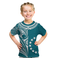 Cook Islands Tatau T Shirt KID Symbolize Passion Stars Version Blue LT13 Youth XL Size14 - Polynesian Pride