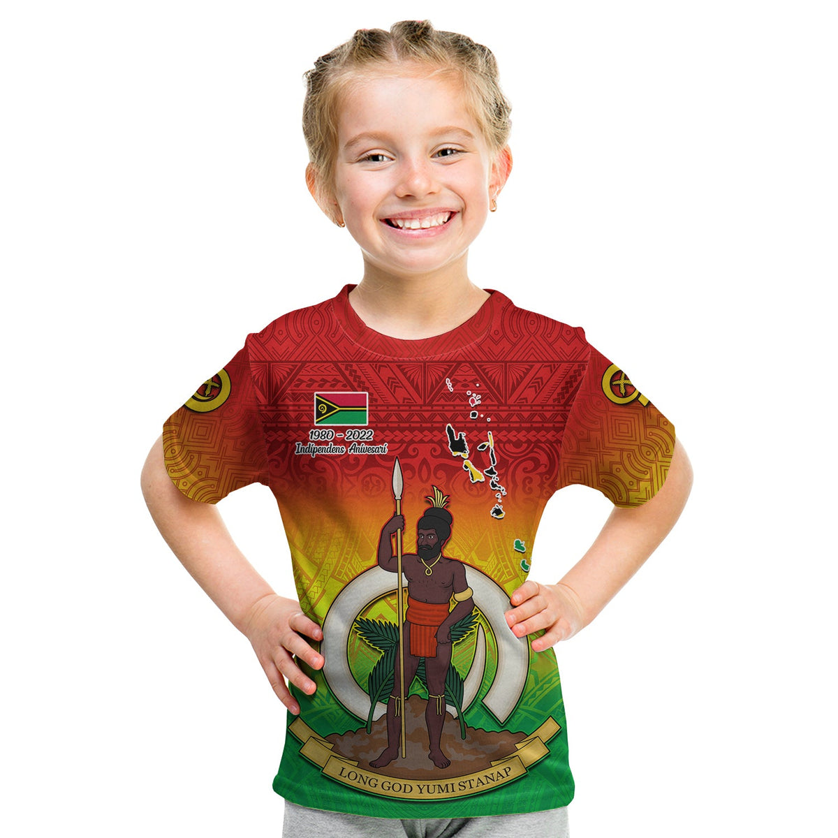 Custom Vanuatu Independence Day T Shirt 42nd Anniversary Yumi Yumi Yumi LT13 - Polynesian Pride