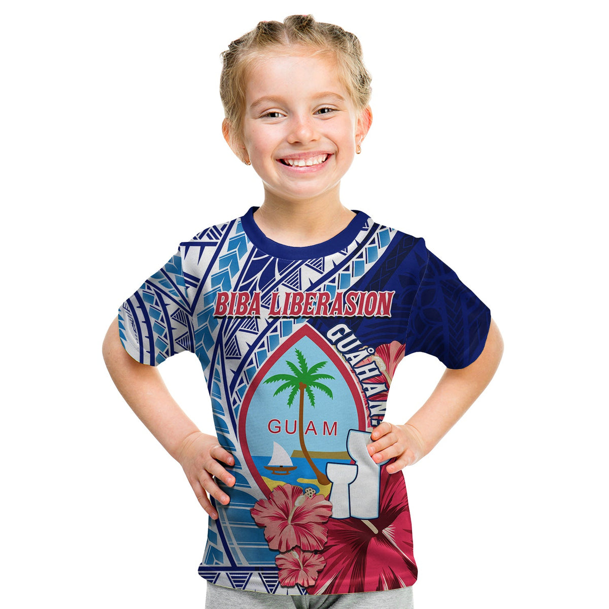 Custom Guam Chamorro T Shirt Happy Liberation Day Latte Stone LT13 - Polynesian Pride