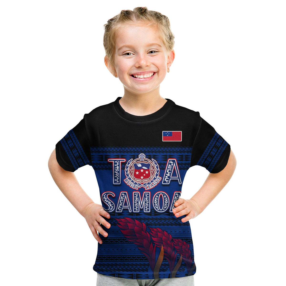 Toa Samoa Rugby T Shirt Uso Aso Uma Go Champions Blue LT13 - Polynesian Pride
