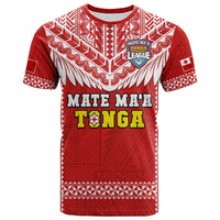 Tonga Rugby T Shirt Mate Maa Tonga Pacific Ngatu White LT14 Adult Red - Polynesian Pride