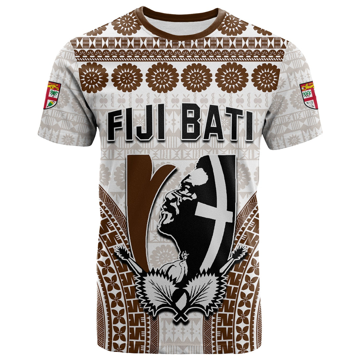 Custom Text and Number Fiji Rugby Bati T Shirt Proud Tapa Pattern LT13 - Polynesian Pride