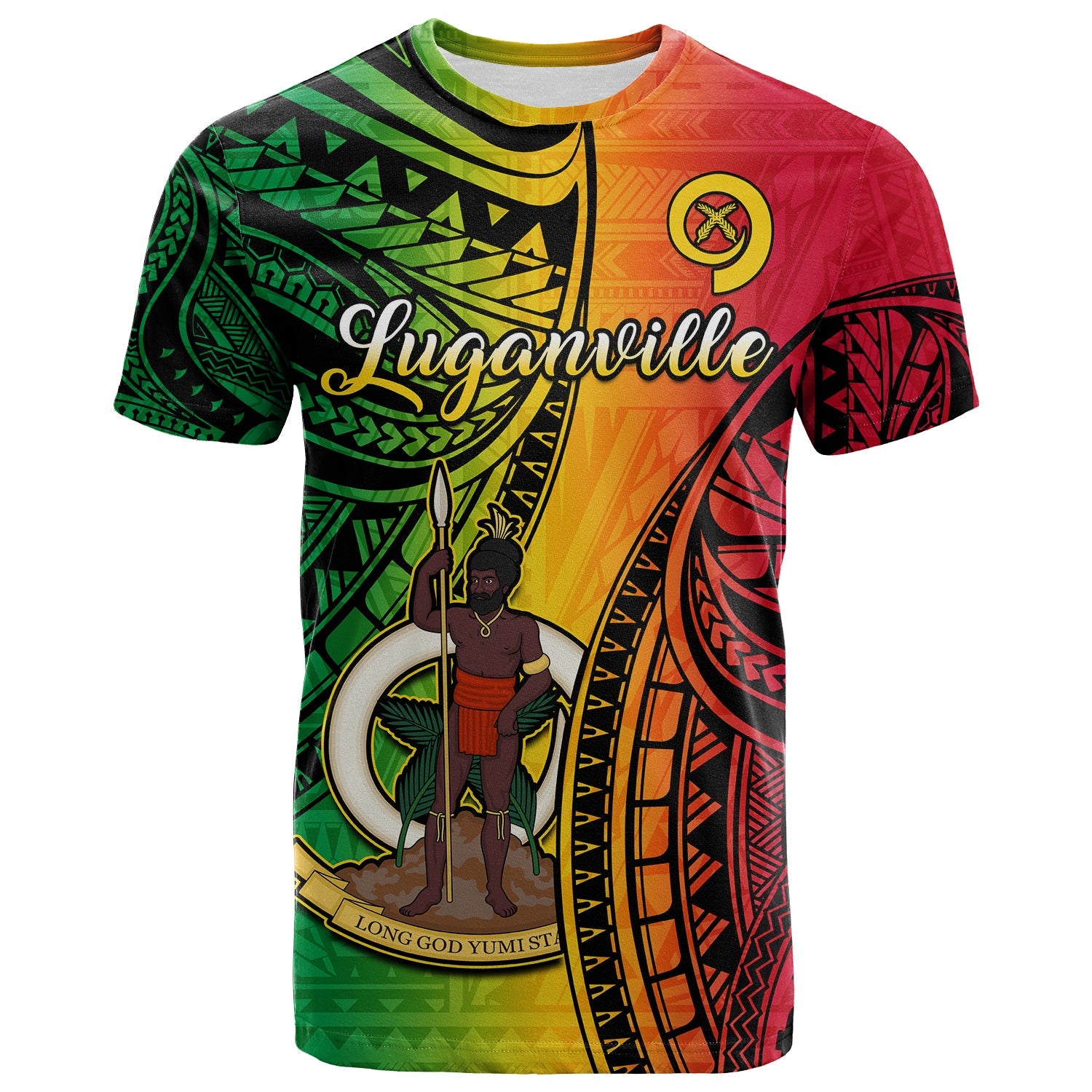 Vanuatu T Shirt Luganville Polynesian Reggae Coat of Arms LT14 Reggae - Polynesian Pride