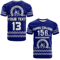 (Custom Text and Number) Tonga Tupou College Toloa T Shirt 156 Years Anniversary Tongan Ngatu LT13 Blue - Polynesian Pride