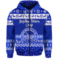 Taufaahau Pilolevu College Christmas Zip Hoodie Simple Style LT8 - Polynesian Pride