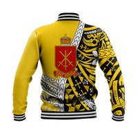 (Custom Personalised) Tonga Terra Marique Baseball Jacket Gold Polynesian Minimalist Style LT9 - Polynesian Pride